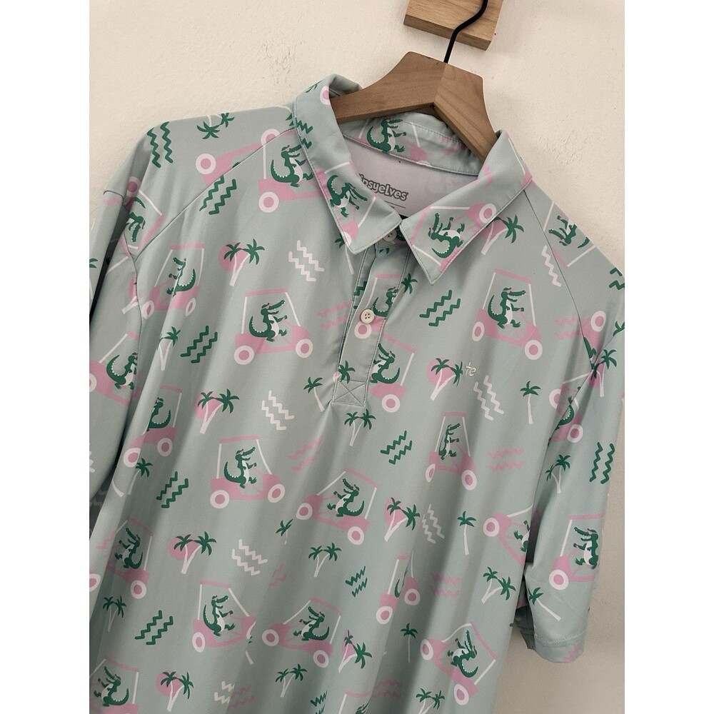 Tipsy Elves Men’s Golf Cart Gator Golf Polo XXL - Picture 5 of 9